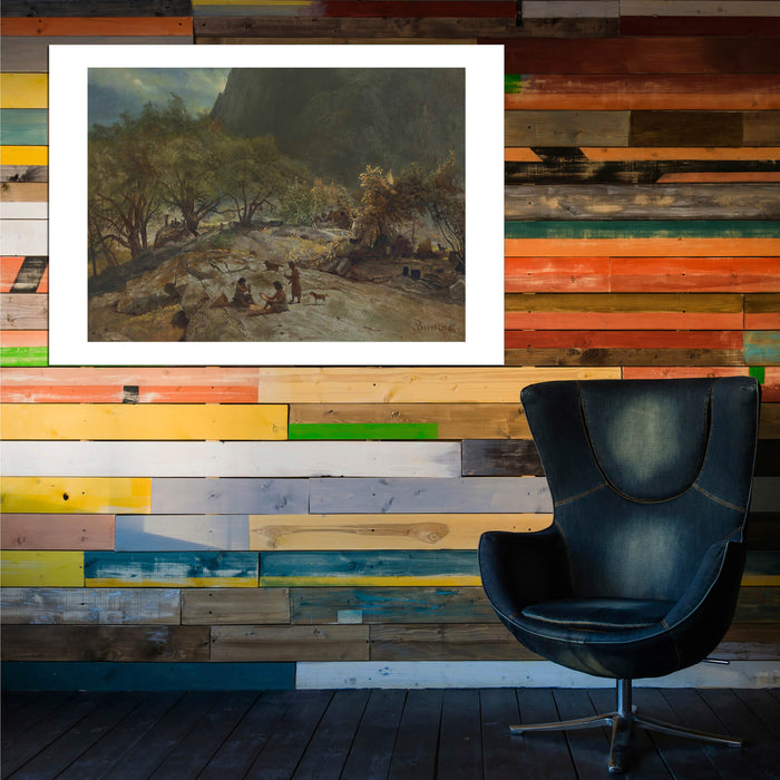 Albert Bierstadt - Mariposa Indian Encampment Yosemite Valley