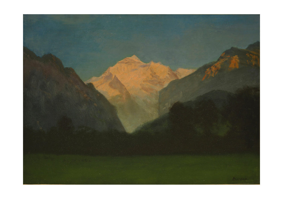 Albert Bierstadt - View of Glacier Park or Sunset on Peak