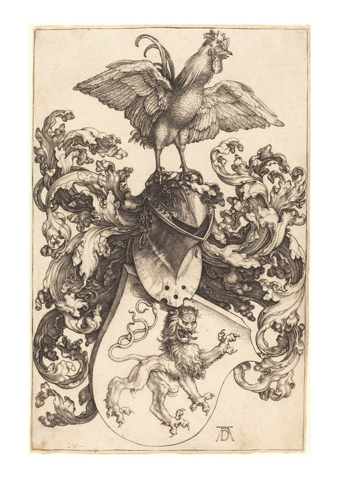 Albrecht Durer - Coat of Arms with a Lion and a Cock