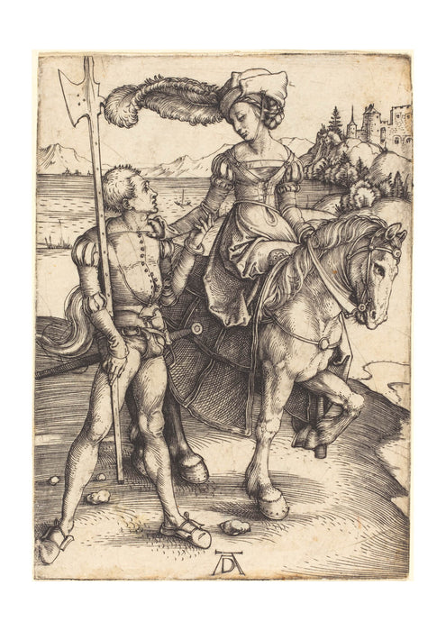 Albrecht Durer - Lady on Horseback and the Lansquenet