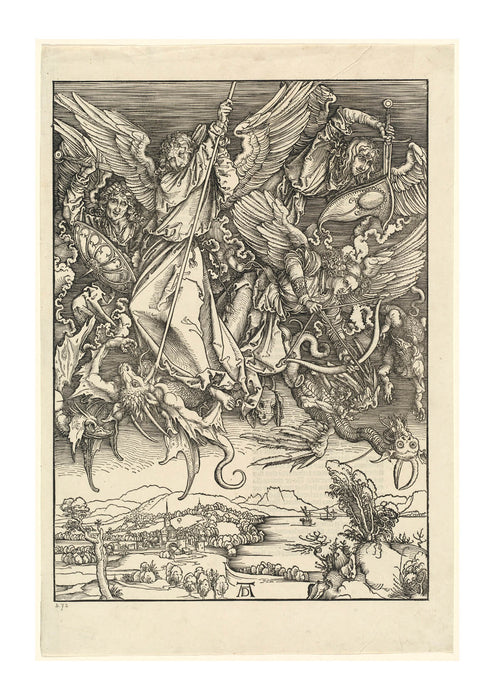 Albrecht Durer - Saint Michael Fighting the Dragon Sketch