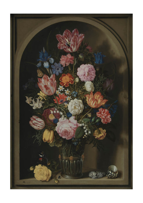 Ambrosius Bosschaerts the Elder Bouquet of Flowers in a Stone Niche