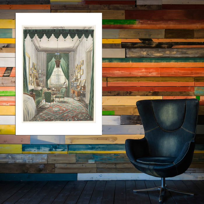 An Interior with a Curtained Bed Alcove