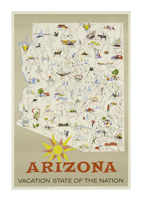 Arizona Vacation State Of The Nation Travel Poster