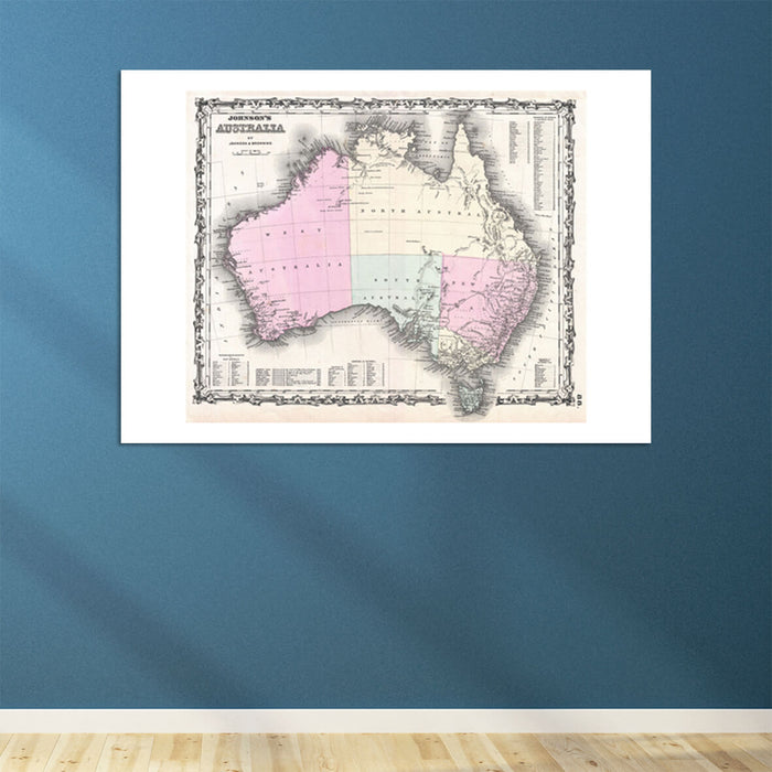 Australia Map Johnson and Browning 1861