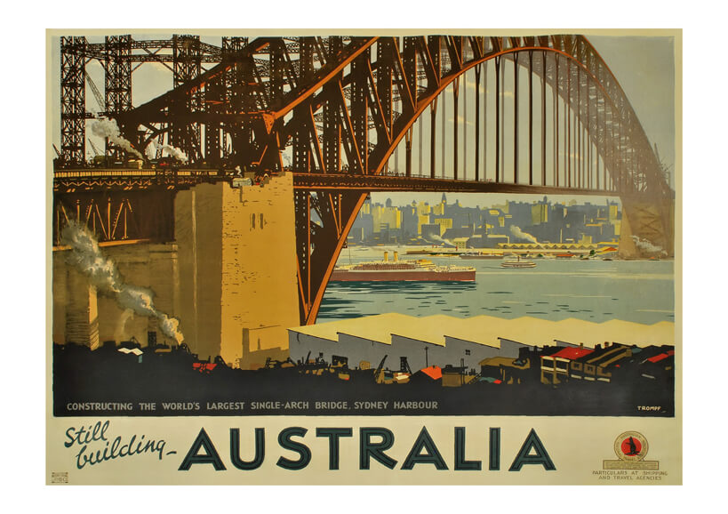 Australia Percy Trompf Bridge Travel Poster