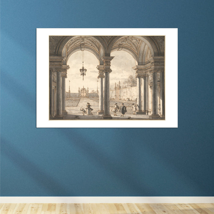 Canaletto - View through a Baroque Colonnade into a Garden