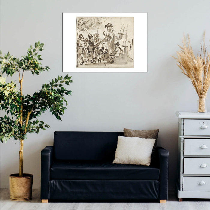 Carel Fabritius - Group of People Sketch