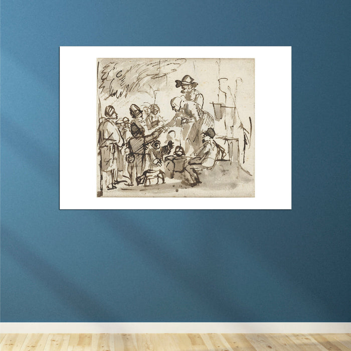 Carel Fabritius - Group of People Sketch