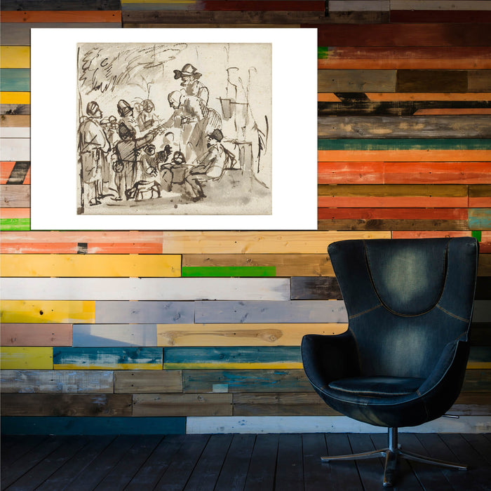 Carel Fabritius - Group of People Sketch