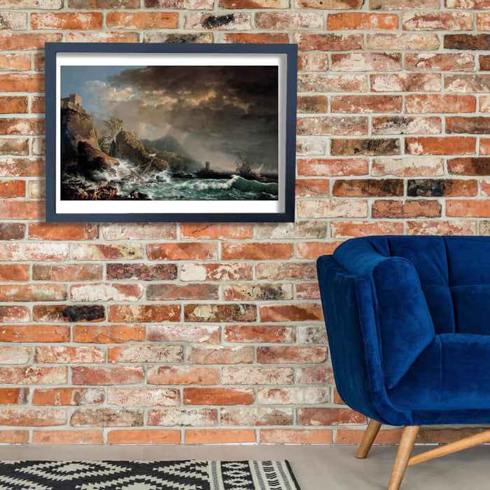 Carlo Bonavia - Shipwreck In A Rocky Inlet