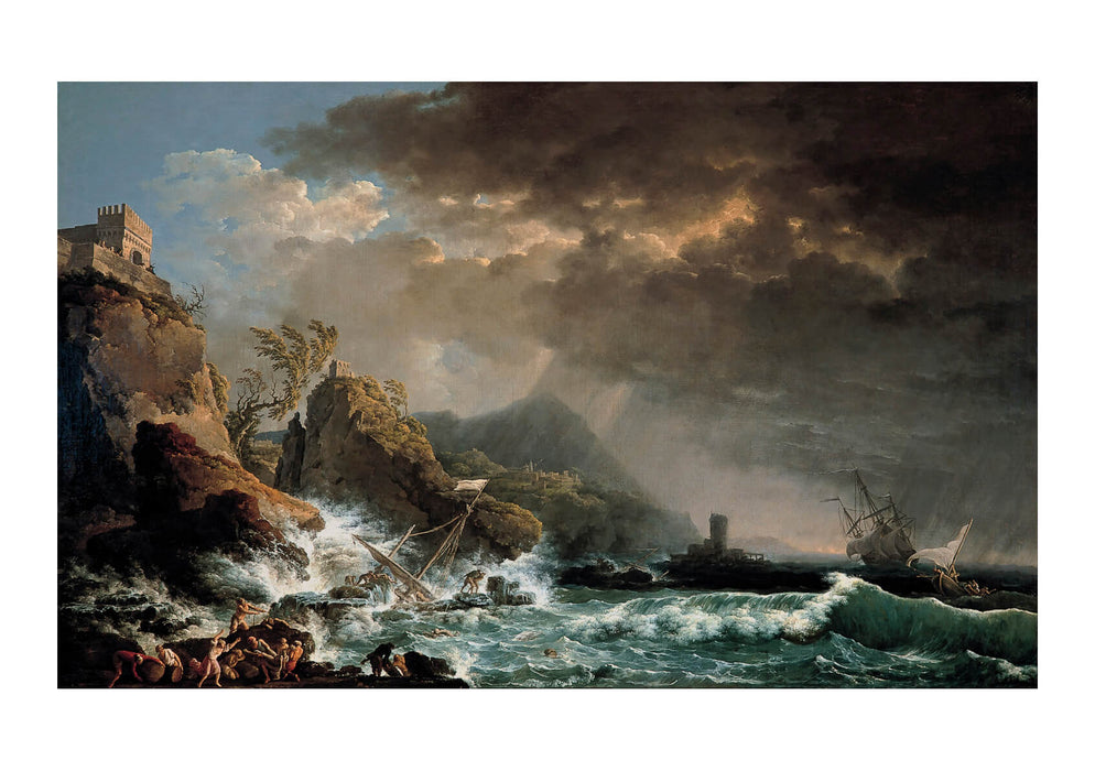 Carlo Bonavia - Shipwreck In A Rocky Inlet