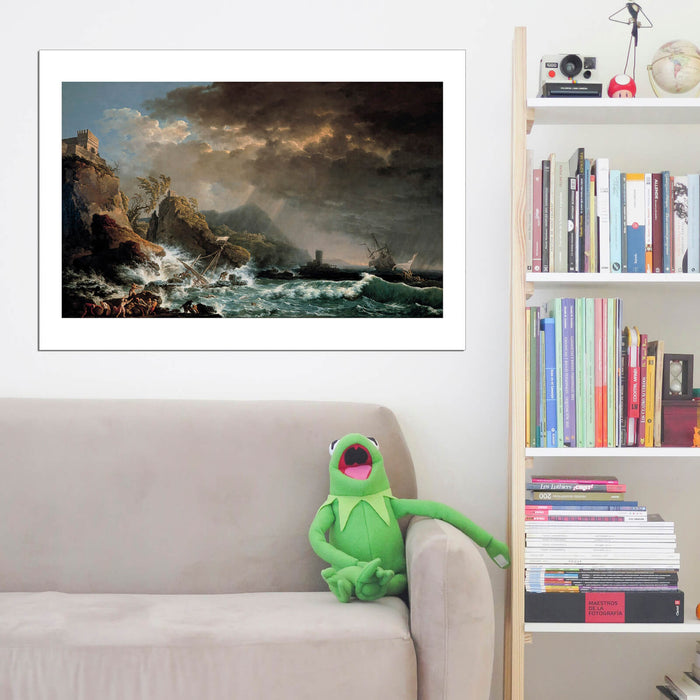 Carlo Bonavia - Shipwreck In A Rocky Inlet