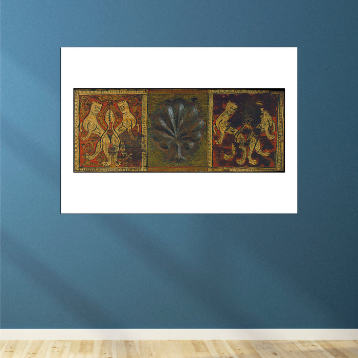 Ceiling Panel With Palm Leaf And Fantastic Animals
