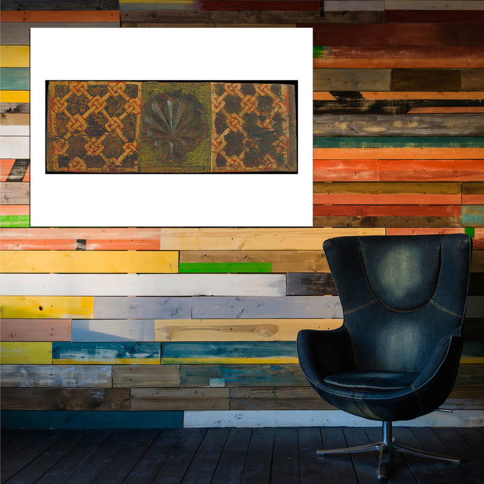 Ceiling Panel With Palm Leaf And Interlacing Motifs