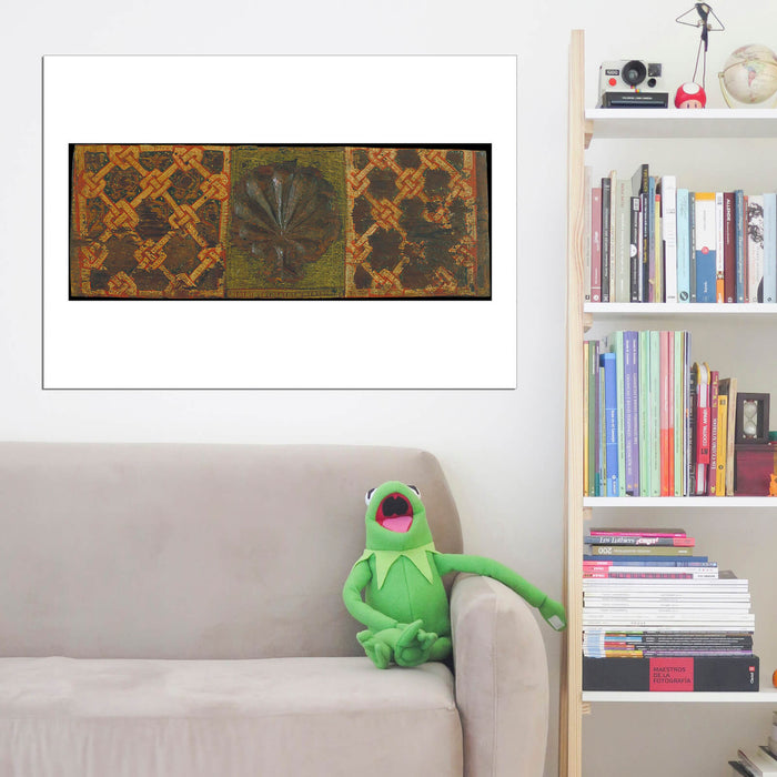 Ceiling Panel With Palm Leaf And Interlacing Motifs