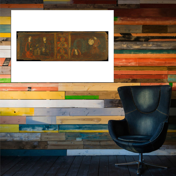 Ceiling Panel With Scenes Of Gallantry And Dancing