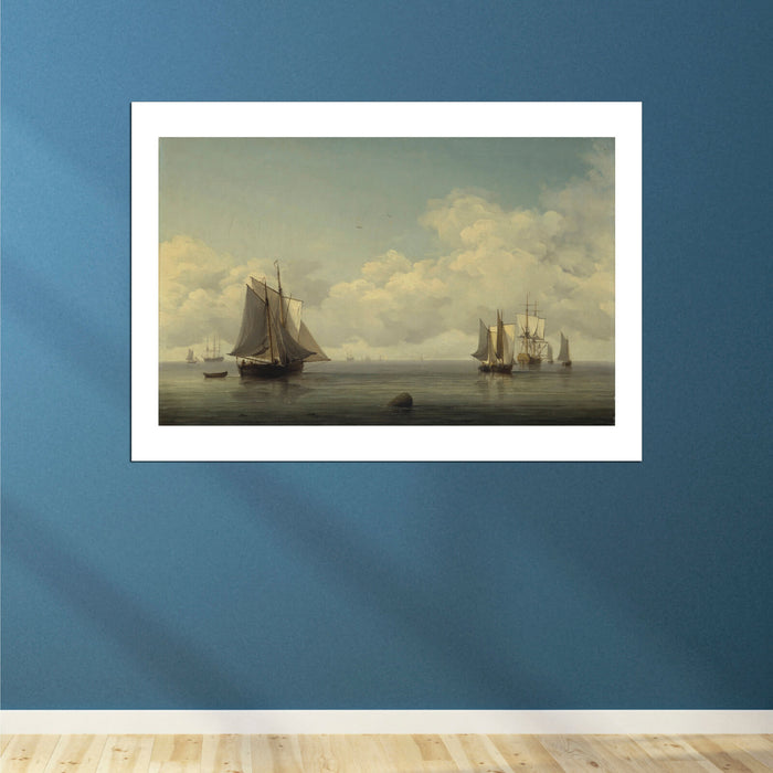 Charles Brooking - Fishing Boats In A Calm Sea