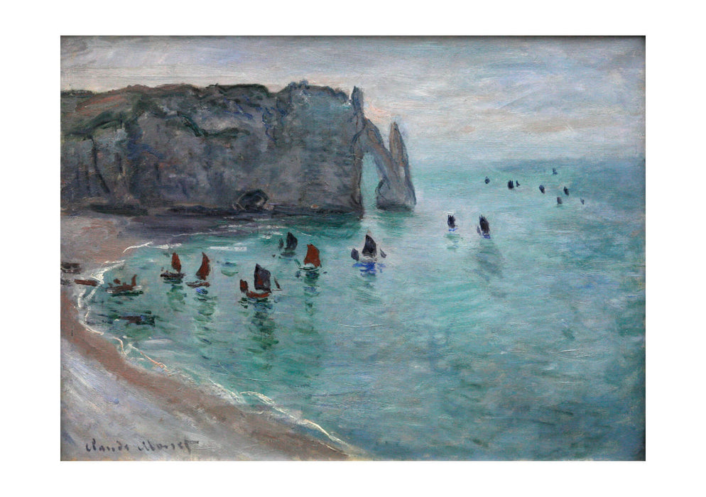 Claude Monet - Etretat the Aval door fishing boats