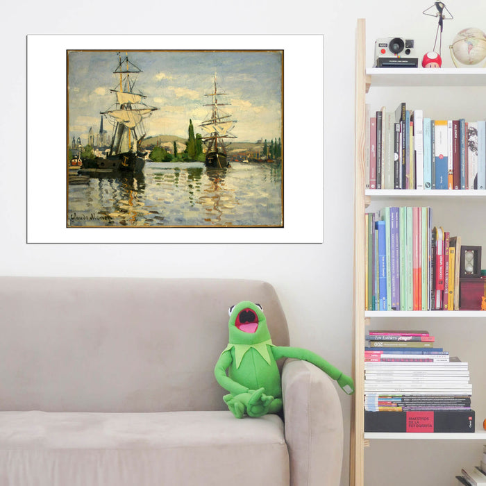 Claude Monet - Ships Riding on the Seine at Rouen