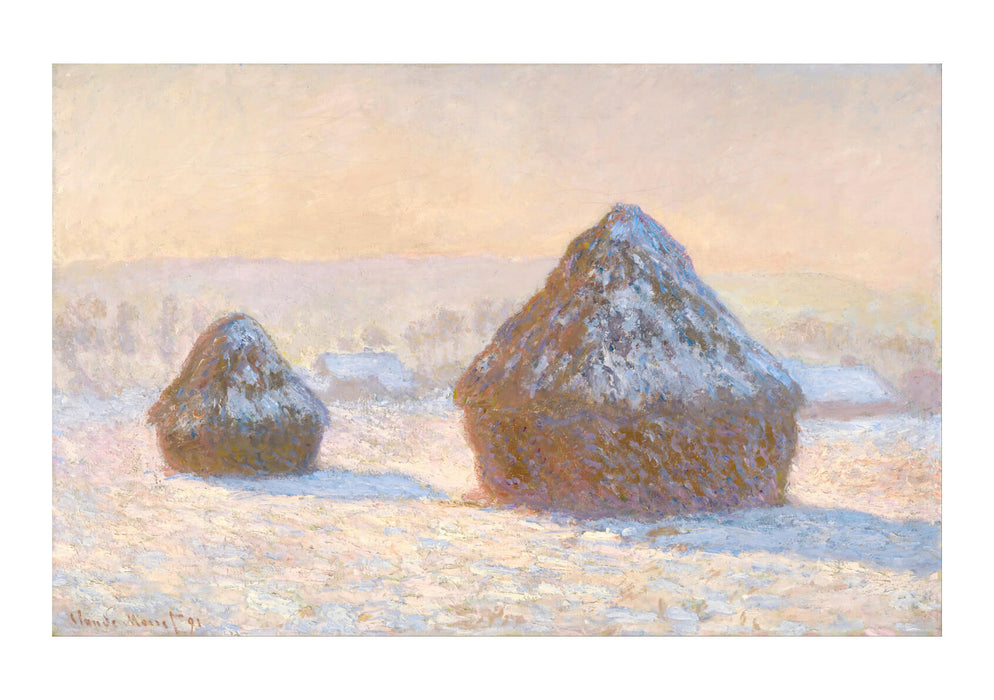 Claude Monet - Wheatstacks Snow Effect Morning