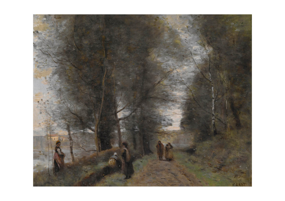 Corot Jean Baptiste Camille Ville d'Avray Woodland Path Bordering the Pond