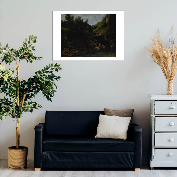 Courbet Gustave Cascade in a Rocky Landscape