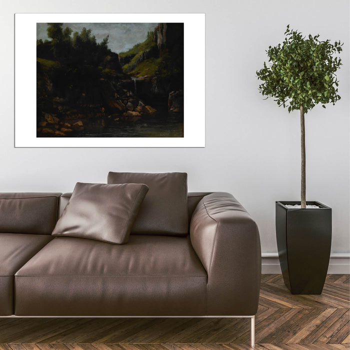 Courbet Gustave Cascade in a Rocky Landscape