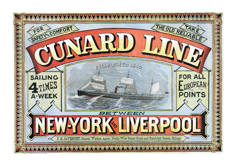 Cunard Line New York Liverpool 1875