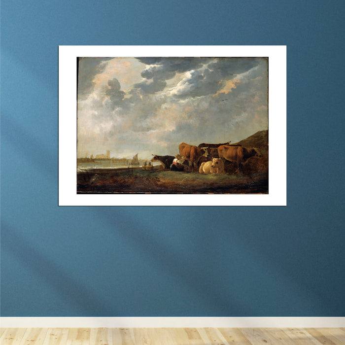 Cuyp Aelbert Cattle near the Maas with Dordrecht in the distance