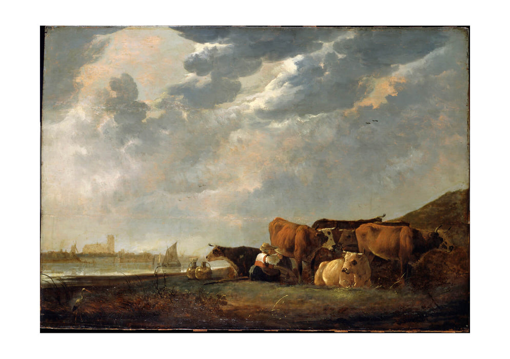 Cuyp Aelbert Cattle near the Maas with Dordrecht in the distance