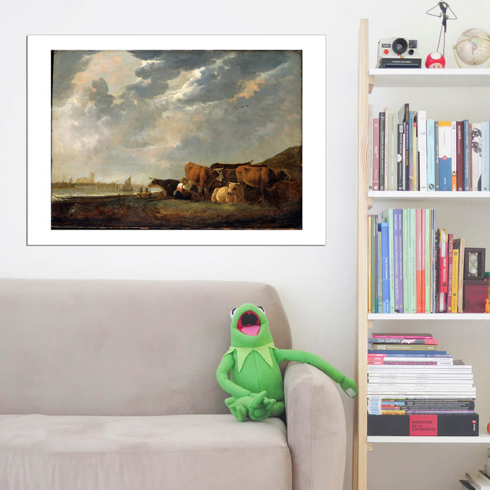 Cuyp Aelbert Cattle near the Maas with Dordrecht in the distance