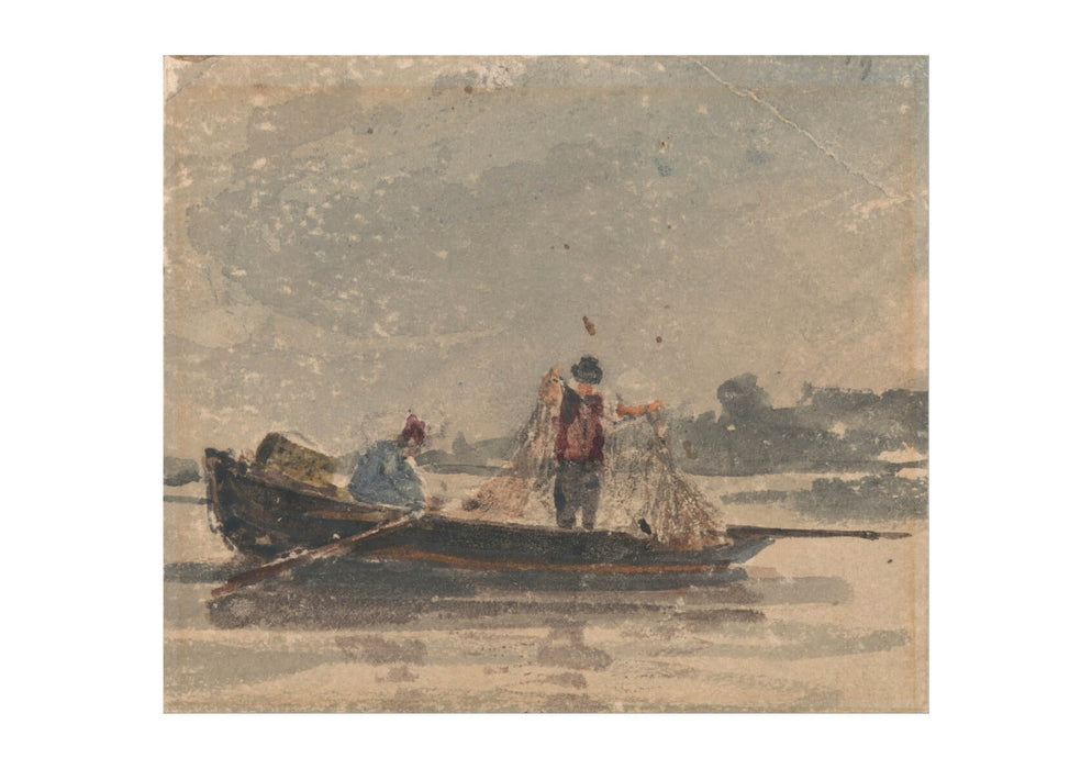 David Cox - Fishermen Drawing A Net