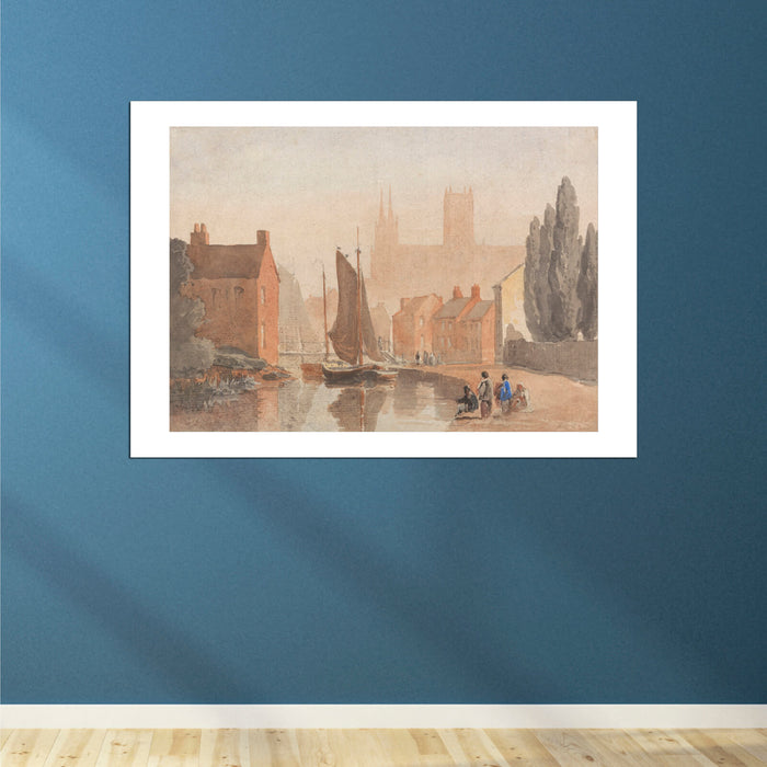David Cox - Lincoln Cathedral From Brayford Pool