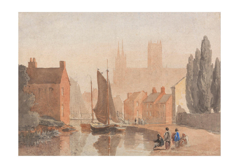 David Cox - Lincoln Cathedral From Brayford Pool