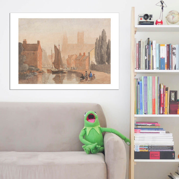 David Cox - Lincoln Cathedral From Brayford Pool