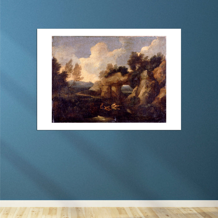 Dughet Gaspard - Fishermen Near A Rocky Gateway