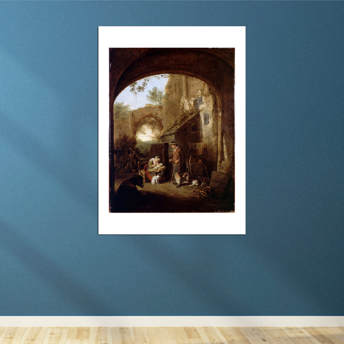 Dusart Cornelis - Figures In Courtyard Of Old Building