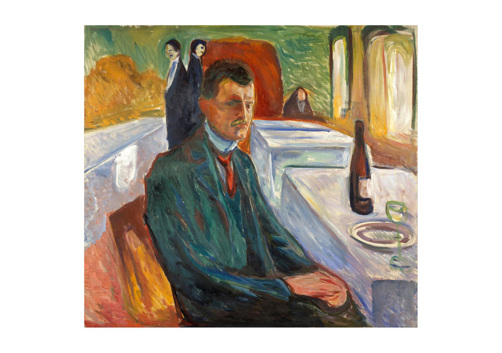 Edvard Munch - Self-Portrait with a Bottle of Wine