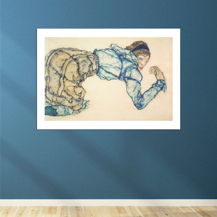 Egon Schiele - Bending over