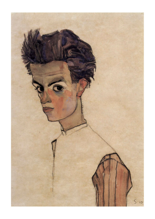 Egon Schiele - Boy looking forward