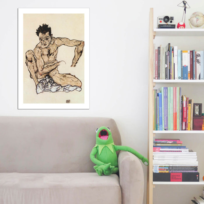 Egon Schiele - Crouching Man