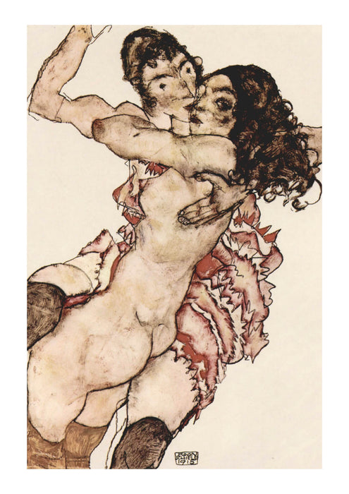 Egon Schiele - Entwined Lovers