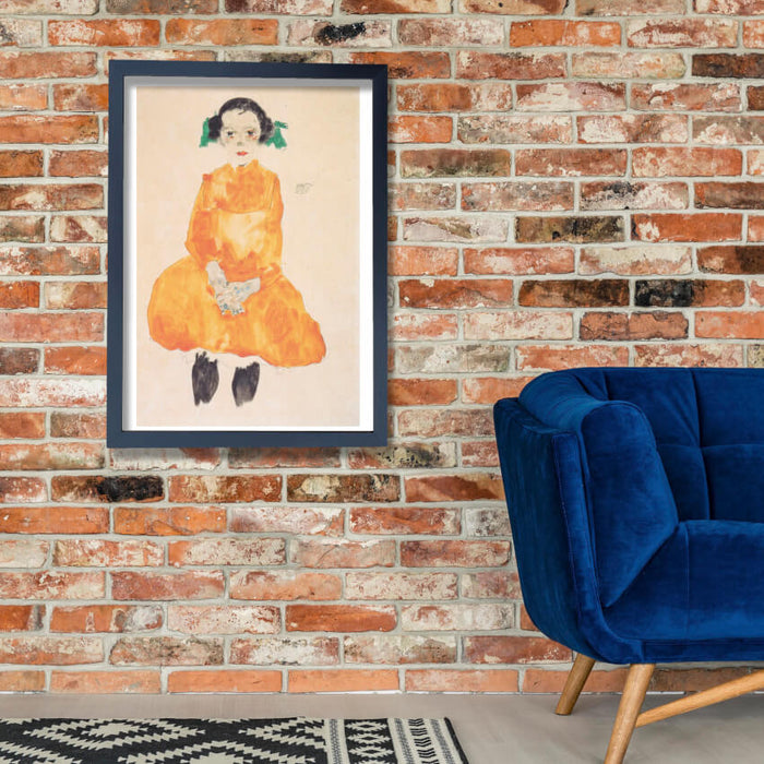 Egon Schiele - Girl in Orange Dress