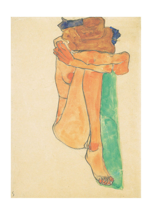 Egon Schiele - Holding Knees