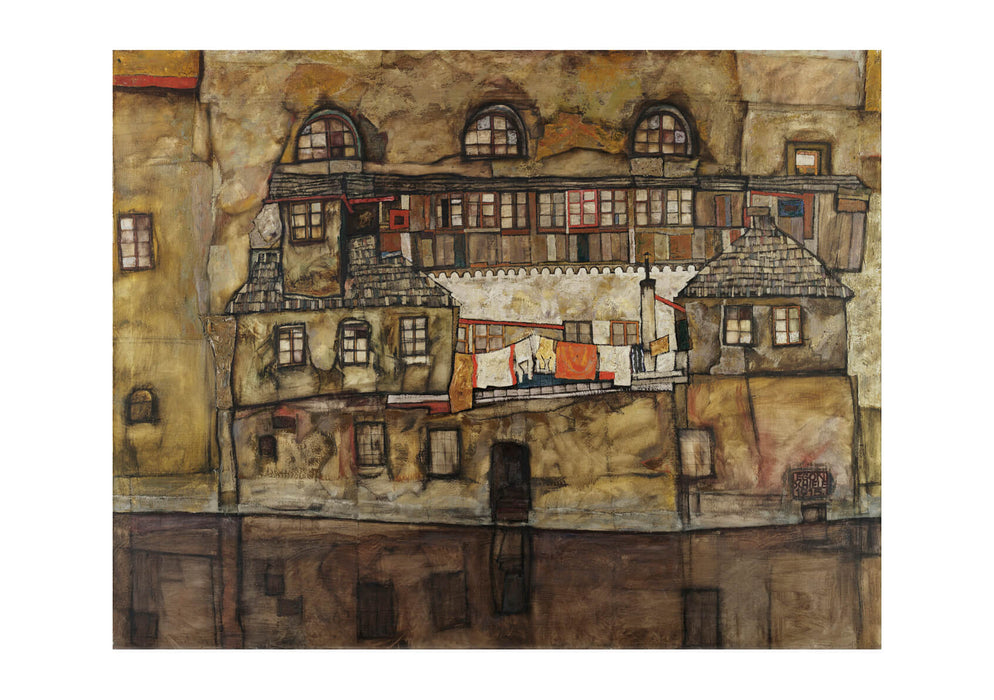 Egon Schiele - House Wall On The River