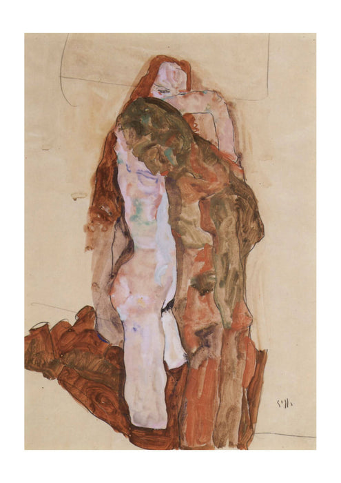 Egon Schiele - Lovers Nude