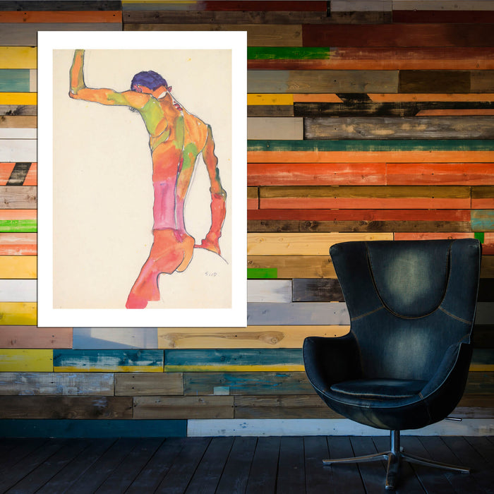 Egon Schiele - Male Nude Back