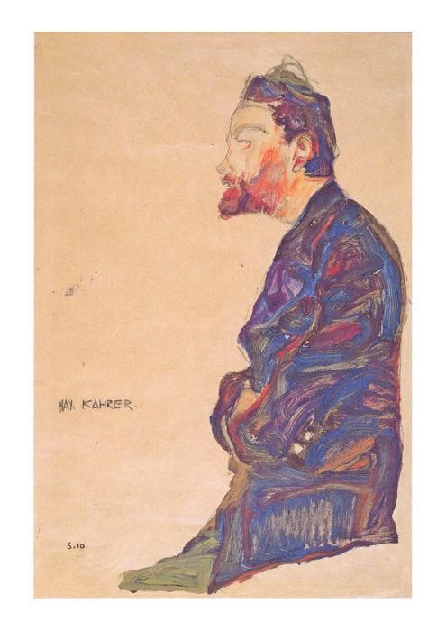 Egon Schiele - Max Kahrer im Profil - 1910