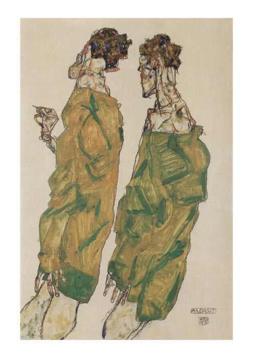 Egon Schiele - Men in Green